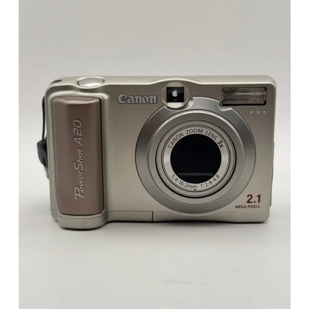 Canon PowerShot A20 Digital Camera 2.1 MP 3x Optical Zoom Wrist Strap Box Docs